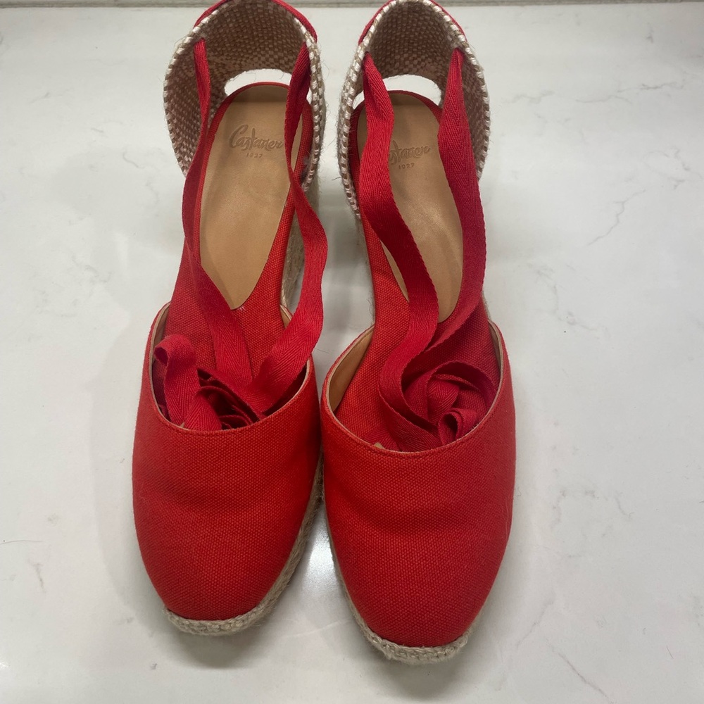 EUC -Castaner Women's Red Espadrilles Size 38